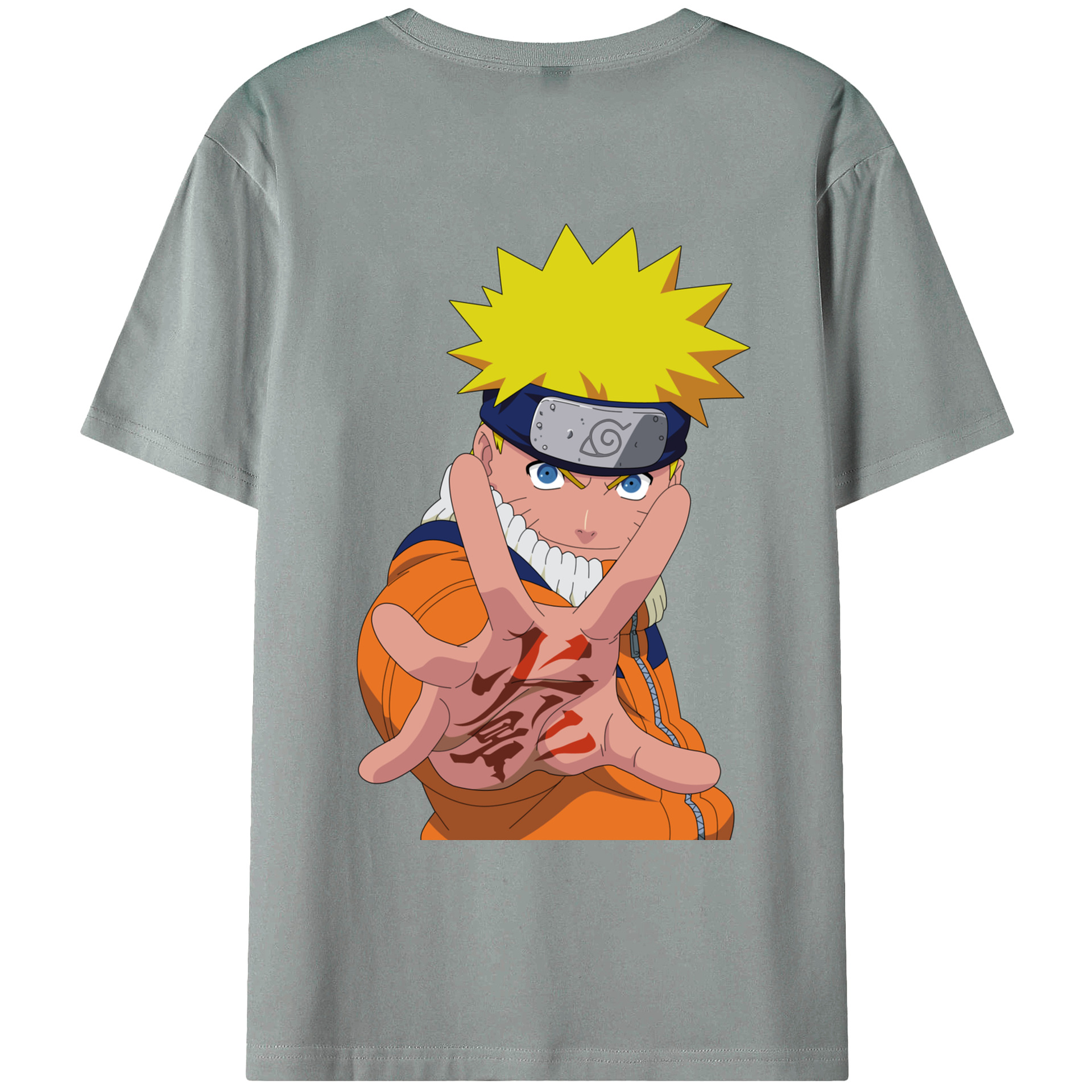 （画像用） NARUTO -ナルト- うずまき ナルト Uzumaki Naruto 綿100％ メンズ半袖Tシャツ（バックプリント） 通気性